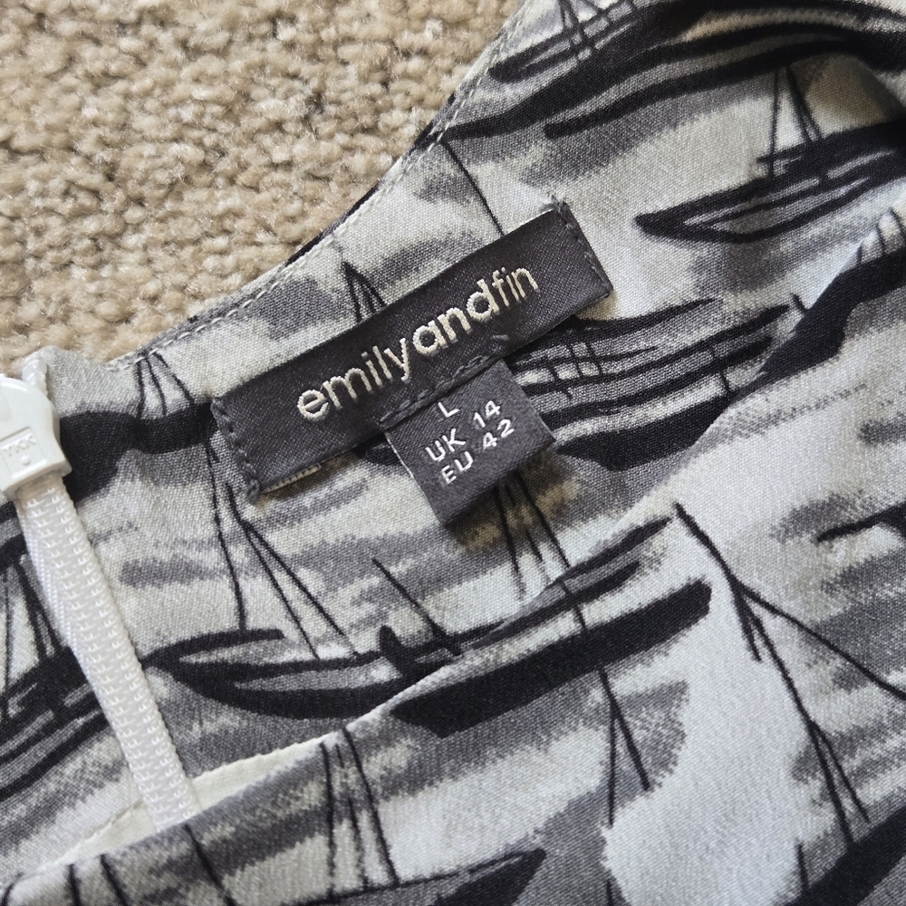 ModCloth/Emily and Fin Come Sail Away Sailboat Dress Size L - Picture 7 of 9